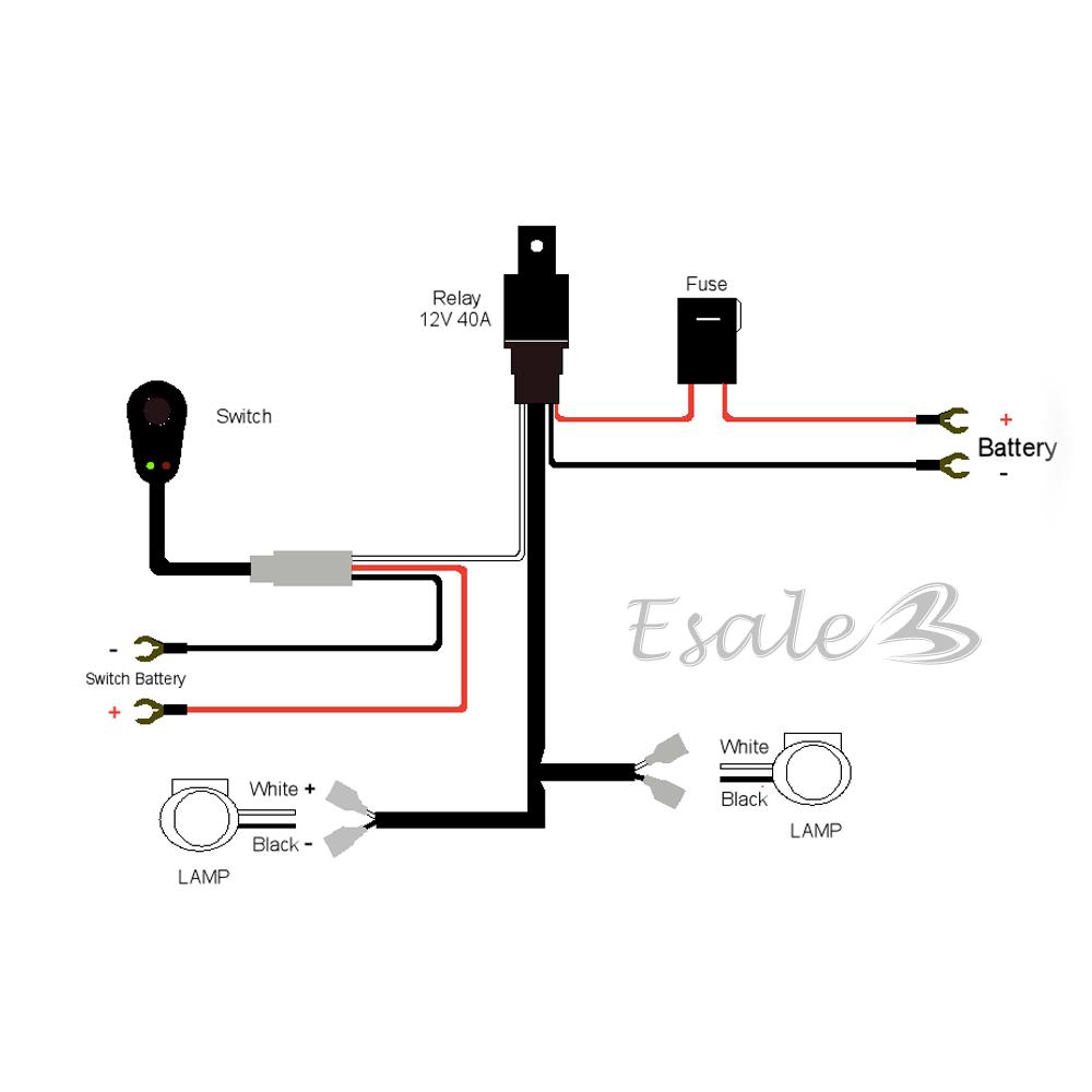 carchet led hid work driving light wiring harness kit 12v 40a switch relay